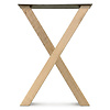 Eiken bartafel X-poten - per SET (2 stuks) - 8x8 cm - breedte: 71 cm - hoogte: 100 cm - X-statafel poot- rustiek eikenhout (B/C)