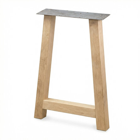 Eiken bartafel A-poten - per SET (2 stuks) - 8x8 cm - breedte: 69 cm - hoogte: 100 cm - A-statafel poot- rustiek eikenhout (B/C)