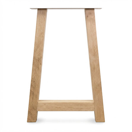 Eiken bartafel A-poten - per SET (2 stuks) - 8x8 cm - breedte: 69 cm - hoogte: 100 cm - A-statafel poot- rustiek eikenhout (B/C)