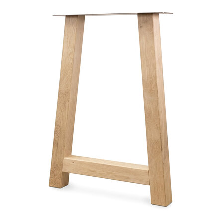 Eiken bartafel A-poten - per SET (2 stuks) - 8x8 cm - breedte: 69 cm - hoogte: 100 cm - A-statafel poot- rustiek eikenhout (B/C)