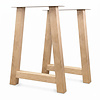 Eiken bartafel A-poten - per SET (2 stuks) - 8x8 cm - breedte: 69 cm - hoogte: 100 cm - A-statafel poot- rustiek eikenhout (B/C)
