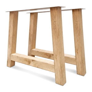 Eiken A tafelpoten schuin - per SET (2 stuks) - 10x10 cm - 90 cm breed - 73 cm hoog Eiken A tafelpoten schuin - per SET (2 stuks) - 10x10 cm - 90 cm breed - 73 cm hoog