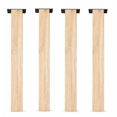 Eiken blokpoten - 8x8 cm - per SET (4 stuks, los) - hoogte: 72 cm - "losse" blok tafelpoten - rustiek eikenhout (B/C), verlijmd