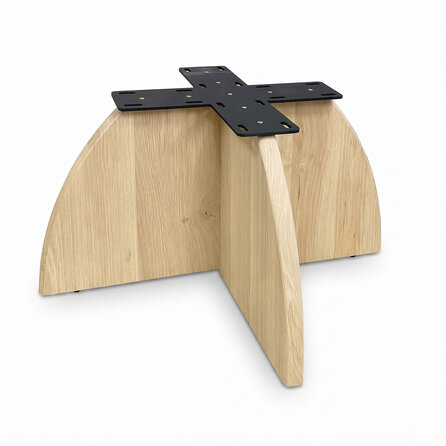 Eiken salontafel vlinderpoot - 70x70 cm - hoogte: 36,5 cm -  salon vlinder tafelonderstel - rustiek eikenhout (B/C)
