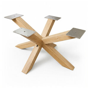 Eiken salontafel matrixpoot - 6x6 cm - 60x90 cm - 40 cm hoog