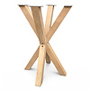 Eiken bartafel kruispoot - 8x8 cm - 70x70 cm - hoogte: 100 cm - dubbel X statafel onderstel - rustiek eikenhout (B/C)