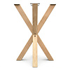 Eiken bartafel kruispoot - 8x8 cm - 70x70 cm - hoogte: 100 cm - dubbel X statafel onderstel - rustiek eikenhout (B/C)