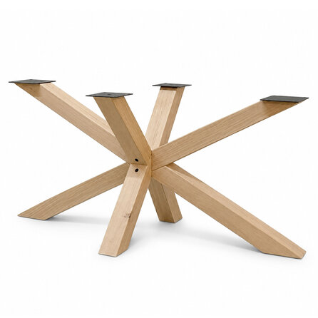 Eiken matrixpoot - 10x10 cm - 70x140, 70x160 of 70x180 cm - hoogte: 72 cm - matrix/spinpoot tafelonderstel - rustiek eikenhout (B/C)