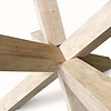 Eiken kruispoot - 8x8 cm - 75x75 cm - hoogte: 72 cm - dubbel X tafelonderstel - rustiek eikenhout (B/C)