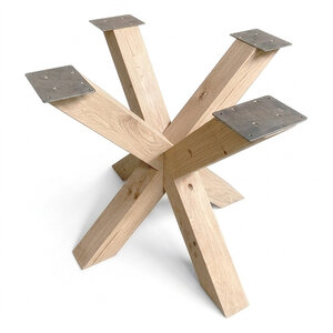 Eiken kruispoot - 10x10 cm - 80x80 cm - 72 cm hoog Eiken kruispoot - 10x10 cm - 80x80 cm - 72 cm hoog