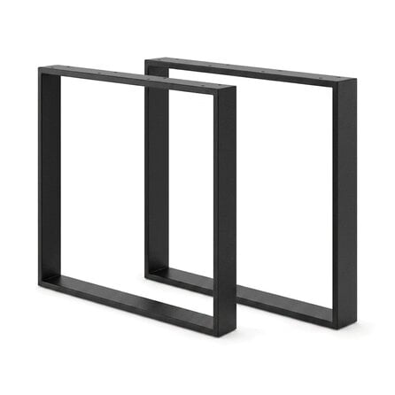 Stalen U-tafelpoten - zwart (RAL 9005) - per SET (2 stuks) - koker: 2x8 cm - breedte: 80 cm - hoogte: 72 cm - zwarte U-poot - gecoat metaal