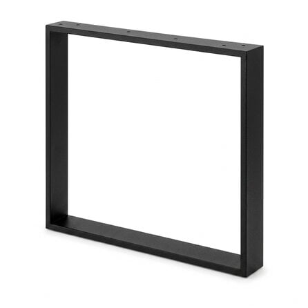 Stalen U-tafelpoten - zwart (RAL 9005) - per SET (2 stuks) - koker: 2x8 cm - breedte: 80 cm - hoogte: 72 cm - zwarte U-poot - gecoat metaal