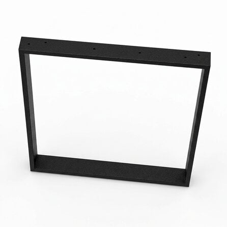 Stalen U-tafelpoten - zwart (RAL 9005) - per SET (2 stuks) - koker: 2x8 cm - breedte: 80 cm - hoogte: 72 cm - zwarte U-poot - gecoat metaal