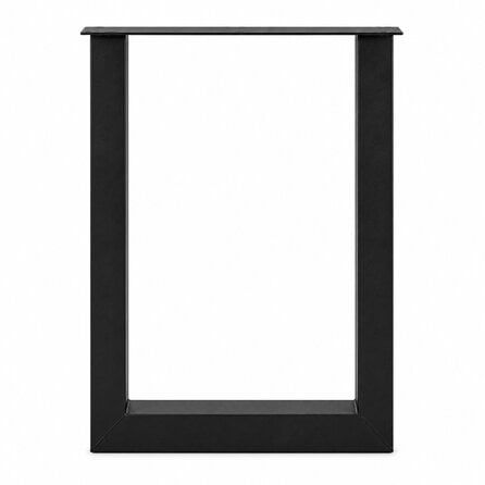 Stalen bartafel U-poten - zwart (RAL 9005) - per SET (2 stuks) - koker: 10x10 cm - breedte: 78 cm - hoogte: 105 cm - zwarte U-statafel poot - gecoat metaal