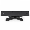 Stalen X poten - zwart (RAL 9005) - per SET (2 stuks) - koker: 5x5 cm - breedte: 54 cm - hoogte: 37,5 cm - zwarte salon X-tafelpoot - gecoat metaal