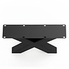 Stalen X poten - zwart (RAL 9005) - per SET (2 stuks) - koker: 8x8 cm - breedte: 55 cm - hoogte: 40 cm - zwarte salon X-tafelpoot - gecoat metaal