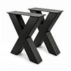 Stalen X bankpoten - zwart (RAL 9005) - per SET (2 stuks) - koker: 8x8 cm - breedte: 38 cm - hoogte: 43 cm - zwarte X-poot bankje - gecoat metaal Stalen X bankpoten - zwart (RAL 9005) - per SET (2 stuks) - koker: 8x8 cm - breedte: 38 cm - hoogte: 43 cm - zwarte X-poot bankje - gecoat metaal