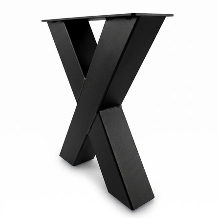 Stalen X bankpoten - zwart (RAL 9005) - per SET (2 stuks) - koker: 8x8 cm - breedte: 38 cm - hoogte: 43 cm - zwarte X-poot bankje - gecoat metaal Stalen X bankpoten - zwart (RAL 9005) - per SET (2 stuks) - koker: 8x8 cm - breedte: 38 cm - hoogte: 43 cm - zwarte X-poot bankje - gecoat metaal