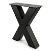 Stalen X bankpoten - zwart (RAL 9005) - per SET (2 stuks) - koker: 8x8 cm - breedte: 38 cm - hoogte: 43 cm - zwarte X-poot bankje - gecoat metaal Stalen X bankpoten - zwart (RAL 9005) - per SET (2 stuks) - koker: 8x8 cm - breedte: 38 cm - hoogte: 43 cm - zwarte X-poot bankje - gecoat metaal