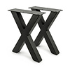 Stalen X bankpoten - zwart (RAL 9005) - per SET (2 stuks) - koker: 6x6 cm - breedte: 38 cm - hoogte: 43 cm - zwarte X-poot bankje - gecoat metaal Stalen X bankpoten - zwart (RAL 9005) - per SET (2 stuks) - koker: 6x6 cm - breedte: 38 cm - hoogte: 43 cm - zwarte X-poot bankje - gecoat metaal