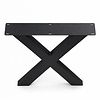 Stalen X-tafelpoten - zwart (RAL 9005) - per SET (2 stuks) - koker: 4x10 cm - breedte: 76 cm - hoogte: 72 cm - zwarte X-poot - gecoat metaal Stalen X-tafelpoten - zwart (RAL 9005) - per SET (2 stuks) - koker: 4x10 cm - breedte: 76 cm - hoogte: 72 cm - zwarte X-poot - gecoat metaal