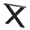 Stalen X-tafelpoten - zwart (RAL 9005) - per SET (2 stuks) - koker: 4x10 cm - breedte: 76 cm - hoogte: 72 cm - zwarte X-poot - gecoat metaal Stalen X-tafelpoten - zwart (RAL 9005) - per SET (2 stuks) - koker: 4x10 cm - breedte: 76 cm - hoogte: 72 cm - zwarte X-poot - gecoat metaal