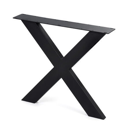 Stalen X-tafelpoten - zwart (RAL 9005) - per SET (2 stuks) - koker: 4x10 cm - breedte: 76 cm - hoogte: 72 cm - zwarte X-poot - gecoat metaal Stalen X-tafelpoten - zwart (RAL 9005) - per SET (2 stuks) - koker: 4x10 cm - breedte: 76 cm - hoogte: 72 cm - zwarte X-poot - gecoat metaal