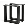 Stalen U-tafelpoten - zwart (RAL 9005) - per SET (2 stuks) - koker: 4x8 cm - breedte: 76 cm - hoogte: 72 cm - zwarte U-poot - gecoat metaal Stalen U-tafelpoten - zwart (RAL 9005) - per SET (2 stuks) - koker: 4x8 cm - breedte: 76 cm - hoogte: 72 cm - zwarte U-poot - gecoat metaal