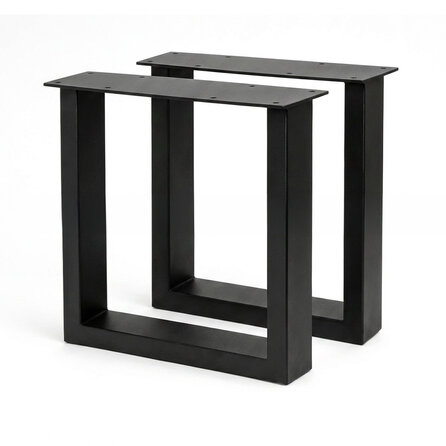 Stalen U-tafelpoten - zwart (RAL 9005) - per SET (2 stuks) - koker: 4x8 cm - breedte: 76 cm - hoogte: 72 cm - zwarte U-poot - gecoat metaal Stalen U-tafelpoten - zwart (RAL 9005) - per SET (2 stuks) - koker: 4x8 cm - breedte: 76 cm - hoogte: 72 cm - zwarte U-poot - gecoat metaal