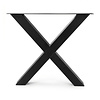 Stalen X-tafelpoten - zwart (RAL 9005) - per SET (2 stuks) - koker: 8x8 cm - breedte: 76 cm - hoogte: 72 cm - zwarte X-poot - gecoat metaal Stalen X-tafelpoten - zwart (RAL 9005) - per SET (2 stuks) - koker: 8x8 cm - breedte: 76 cm - hoogte: 72 cm - zwarte X-poot - gecoat metaal