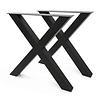 Stalen X-tafelpoten - zwart (RAL 9005) - per SET (2 stuks) - koker: 8x8 cm - breedte: 76 cm - hoogte: 72 cm - zwarte X-poot - gecoat metaal Stalen X-tafelpoten - zwart (RAL 9005) - per SET (2 stuks) - koker: 8x8 cm - breedte: 76 cm - hoogte: 72 cm - zwarte X-poot - gecoat metaal