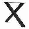 Stalen X-tafelpoten - zwart (RAL 9005) - per SET (2 stuks) - koker: 8x8 cm - breedte: 76 cm - hoogte: 72 cm - zwarte X-poot - gecoat metaal Stalen X-tafelpoten - zwart (RAL 9005) - per SET (2 stuks) - koker: 8x8 cm - breedte: 76 cm - hoogte: 72 cm - zwarte X-poot - gecoat metaal