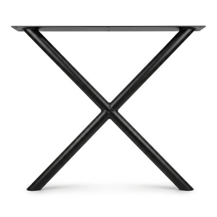 Stalen X-tafelpoten - zwart (RAL 9005) - per SET (2 stuks) - koker: 4x10 cm (afgerond, ovaalachtig) - breedte: 80 cm - hoogte: 73 cm - zwarte X-poot - gecoat metaal Stalen X-tafelpoten - zwart (RAL 9005) - per SET (2 stuks) - koker: 4x10 cm (afgerond, ovaalachtig) - breedte: 80 cm - hoogte: 73 cm - zwarte X-poot - gecoat metaal