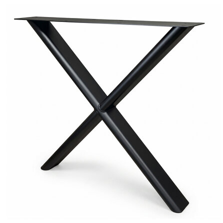 Stalen X-tafelpoten - zwart (RAL 9005) - per SET (2 stuks) - koker: 4x10 cm (afgerond, ovaalachtig) - breedte: 80 cm - hoogte: 73 cm - zwarte X-poot - gecoat metaal Stalen X-tafelpoten - zwart (RAL 9005) - per SET (2 stuks) - koker: 4x10 cm (afgerond, ovaalachtig) - breedte: 80 cm - hoogte: 73 cm - zwarte X-poot - gecoat metaal