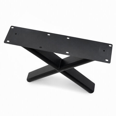Stalen X-tafelpoten - zwart (RAL 9005) - per SET (2 stuks) - koker: 4x10 cm (afgerond, ovaalachtig) - breedte: 80 cm - hoogte: 73 cm - zwarte X-poot - gecoat metaal Stalen X-tafelpoten - zwart (RAL 9005) - per SET (2 stuks) - koker: 4x10 cm (afgerond, ovaalachtig) - breedte: 80 cm - hoogte: 73 cm - zwarte X-poot - gecoat metaal