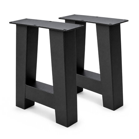 Stalen A bankpoten - zwart (RAL 9005) - per SET (2 stuks) - koker: 8x8 cm - breedte: 38 cm - hoogte: 43 cm - zwarte A-poot bankje - gecoat metaal Stalen A bankpoten - zwart (RAL 9005) - per SET (2 stuks) - koker: 8x8 cm - breedte: 38 cm - hoogte: 43 cm - zwarte A-poot bankje - gecoat metaal