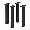 Stalen blokpoten - zwart (RAL 9005) - per SET (4 stuks, los) - koker: 8x8 cm - 72 cm hoog - "losse" zwarte blok tafelpoten - gecoat metaal Stalen blokpoten - zwart (RAL 9005) - per SET (4 stuks, los) - koker: 8x8 cm - 72 cm hoog - "losse" zwarte blok tafelpoten - gecoat metaal