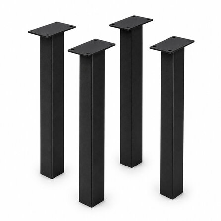 Stalen blokpoten - zwart (RAL 9005) - per SET (4 stuks, los) - koker: 8x8 cm - 72 cm hoog - "losse" zwarte blok tafelpoten - gecoat metaal Stalen blokpoten - zwart (RAL 9005) - per SET (4 stuks, los) - koker: 8x8 cm - 72 cm hoog - "losse" zwarte blok tafelpoten - gecoat metaal