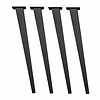 Stalen tafelpoten schuin - zwart (RAL 9005) - per SET (4 stuks, los) - taps koker: 4-7x3 cm - 72 cm hoog - zwarte (eet/eetkamertafel) poten - gecoat metaal