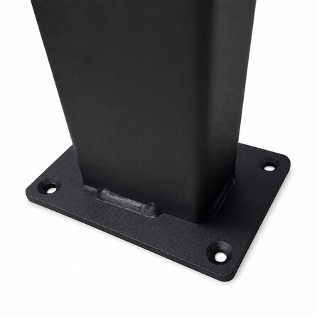 Stalen tafelpoten schuin - zwart (RAL 9005) - per SET (4 stuks, los) - taps koker: 4-7x3 cm - 72 cm hoog - zwarte (eet/eetkamertafel) poten - gecoat metaal
