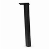 Stalen blokpoten schuin - zwart (RAL 9005) - per SET (4 stuks, los) - koker: 5x5 cm - 72 cm hoog - "losse" zwarte blok tafelpoten - gecoat metaal
