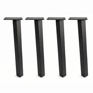 Stalen blokpoten schuin (los) - zwart - SET (4 stuks) - 5x5 cm - hoogte: 72 cm Stalen blokpoten schuin (los) - zwart - SET (4 stuks) - 5x5 cm - hoogte: 72 cm