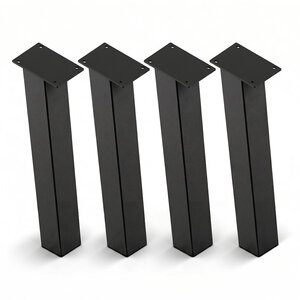 Stalen blokpoten schuin (los) - zwart - SET (4 stuks) - 10x10 cm - hoogte: 72 cm Stalen blokpoten schuin (los) - zwart - SET (4 stuks) - 10x10 cm - hoogte: 72 cm