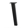 Stalen blokpoten schuin - zwart (RAL 9005) - per SET (4 stuks, los) - koker: 10x10 cm - 72 cm hoog - "losse" zwarte blok tafelpoten - gecoat metaal