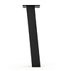 Stalen blokpoten schuin - zwart (RAL 9005) - per SET (4 stuks, los) - koker: 10x10 cm - 72 cm hoog - "losse" zwarte blok tafelpoten - gecoat metaal
