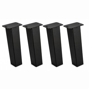Stalen salontafel blokpoten schuin (los) - zwart - SET (4 stuks) - 8x8 cm Stalen salontafel blokpoten schuin (los) - zwart - SET (4 stuks) - 8x8 cm