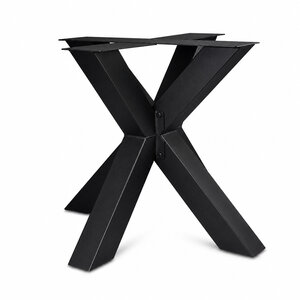 Stalen dubbel X onderstel - zwart - 10x10 cm - 80x80 cm - 72 cm hoog Stalen dubbel X onderstel - zwart - 10x10 cm - 80x80 cm - 72 cm hoog