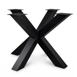 Stalen kruispoot - zwart - 8x8 cm - 72 cm hoog