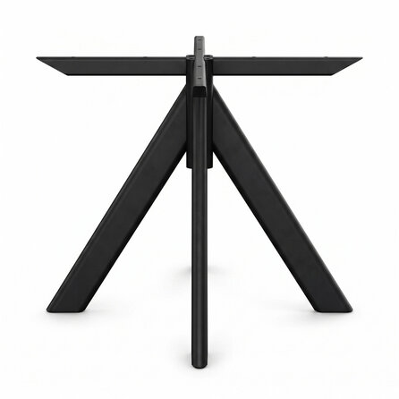 Stalen pyramide poot / tafelonderstel - zwart (RAL 9005) - koker: 4x10 cm - 90x90 cm - hoogte: 73 cm - viervoet onderstel - gecoat metaal Stalen pyramide poot / tafelonderstel - zwart (RAL 9005) - koker: 4x10 cm - 90x90 cm - hoogte: 73 cm - viervoet onderstel - gecoat metaal