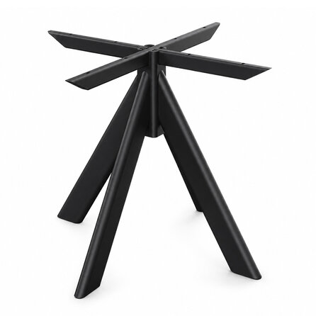 Stalen pyramide poot / tafelonderstel - zwart (RAL 9005) - koker: 4x10 cm - 90x90 cm - hoogte: 73 cm - viervoet onderstel - gecoat metaal Stalen pyramide poot / tafelonderstel - zwart (RAL 9005) - koker: 4x10 cm - 90x90 cm - hoogte: 73 cm - viervoet onderstel - gecoat metaal